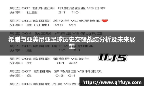 希腊与亚美尼亚足球历史交锋战绩分析及未来展望