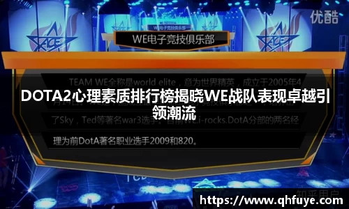 DOTA2心理素质排行榜揭晓WE战队表现卓越引领潮流